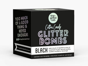 Black glitter bomb for cocktails