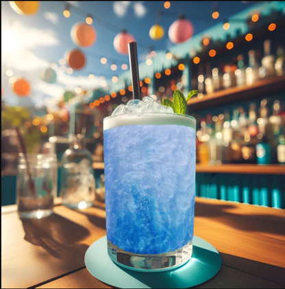 Blue glitter bomb cocktail