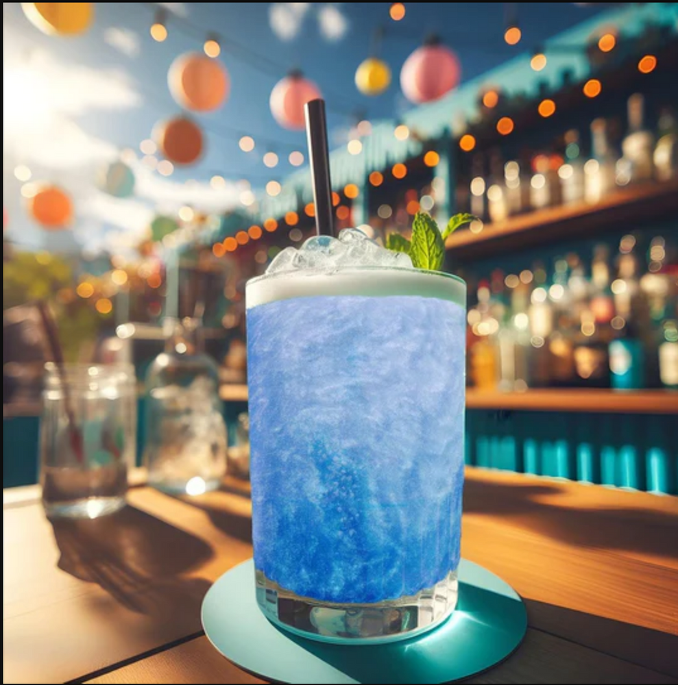 Blue glitter bomb cocktail